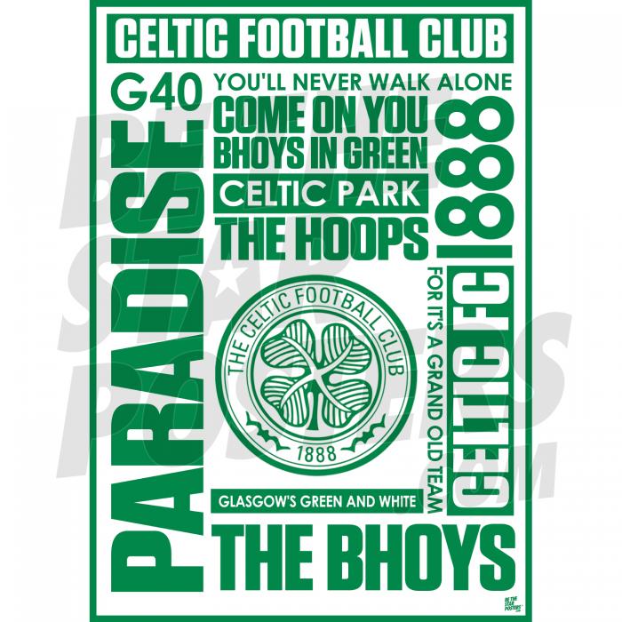 Celtic FC Word Poster