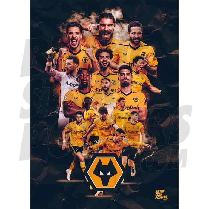 Wolverhampton Wanderers FC 22/23 Montage Poster
