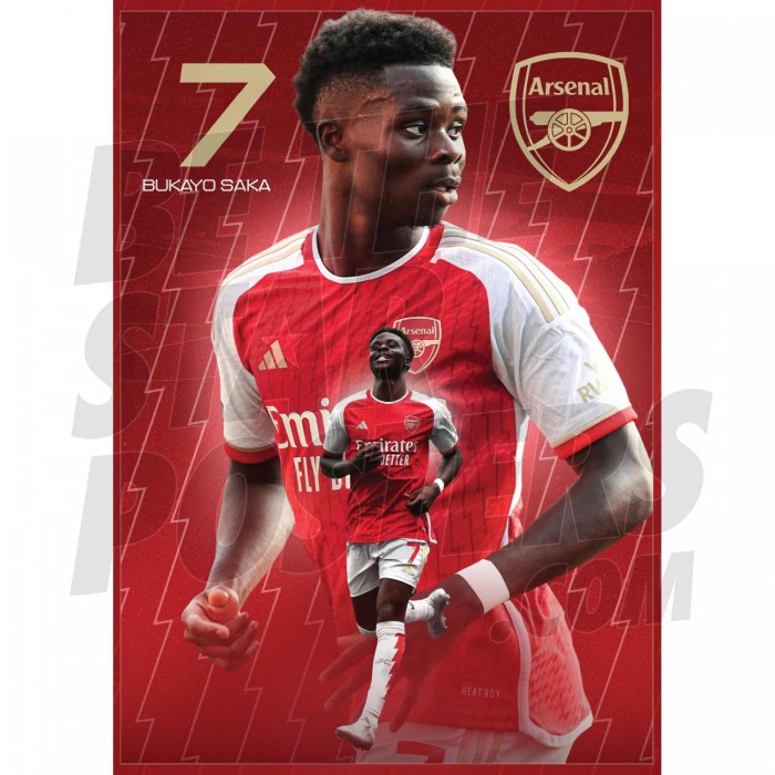 Arsenal FC Saka 23/24 Action Poster