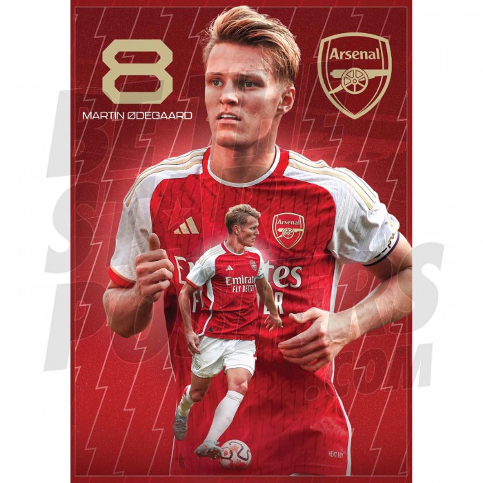 Arsenal FC Odegaard 23/24 Action Poster