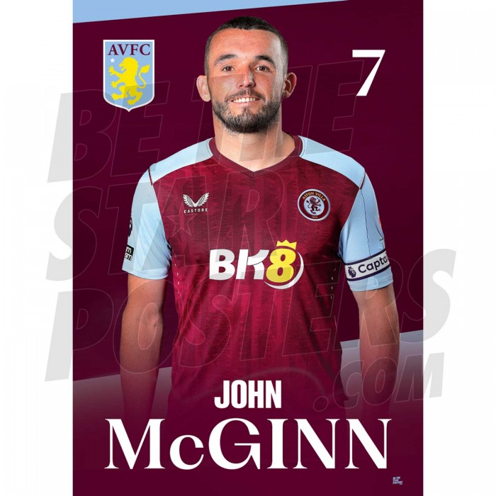 Aston Villa FC McGinn 23/24 Headshot Poster