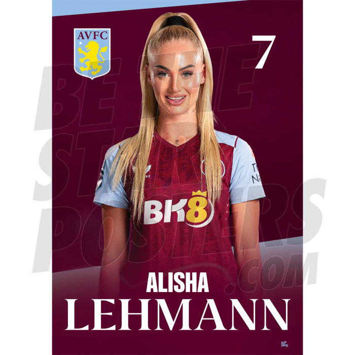 Aston Villa FC Lehmann 23/24 Headshot Poster