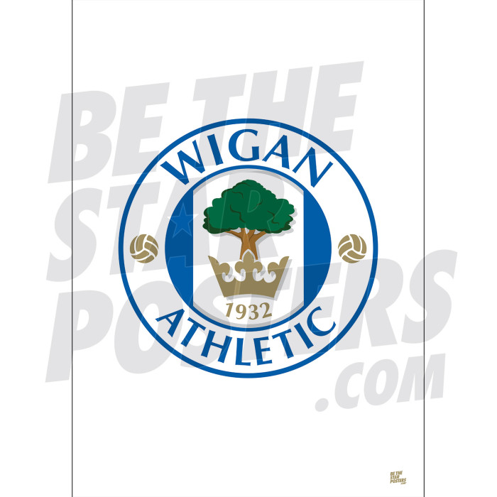 Wigan Athletic FC Crest Poster White