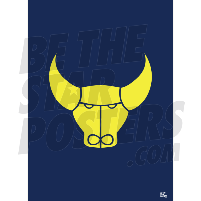 Oxford United FC Minoan Ox Navy Crest Poster