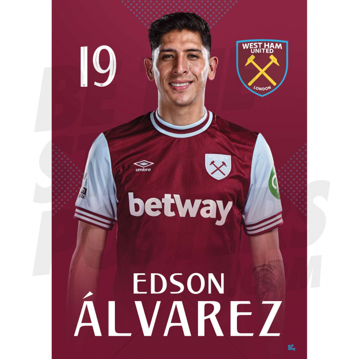 West Ham United FC Alvarez 24/25 Headshot Poster