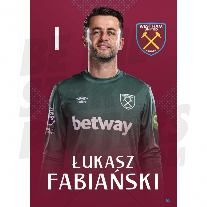 West Ham United FC Fabianski 24/25 Headshot Poster