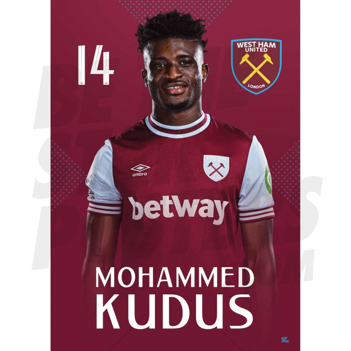 West Ham United FC Kudus 24/25 Headshot Poster