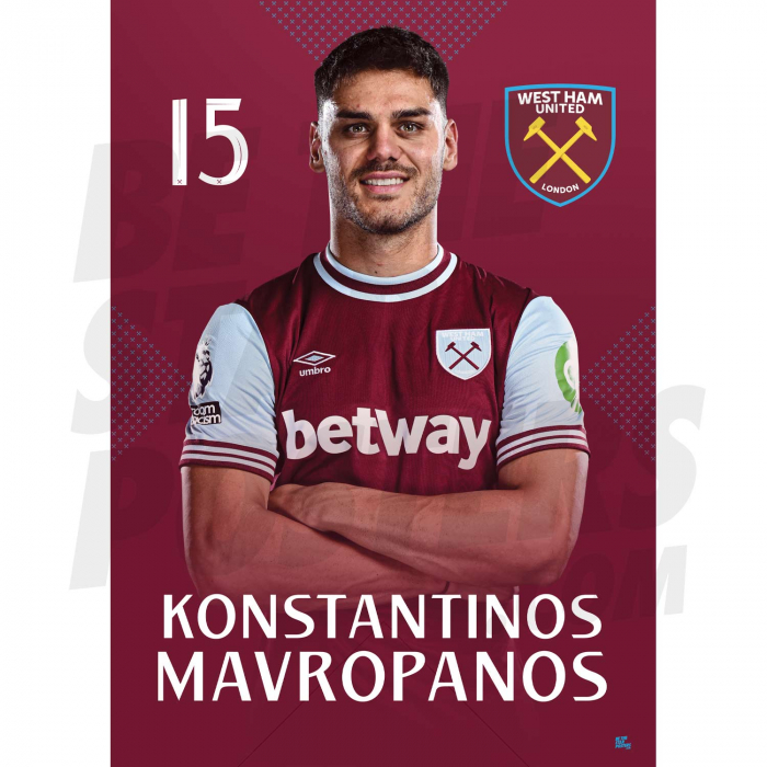 West Ham United FC Mavropanos 24/25 H/S Poster