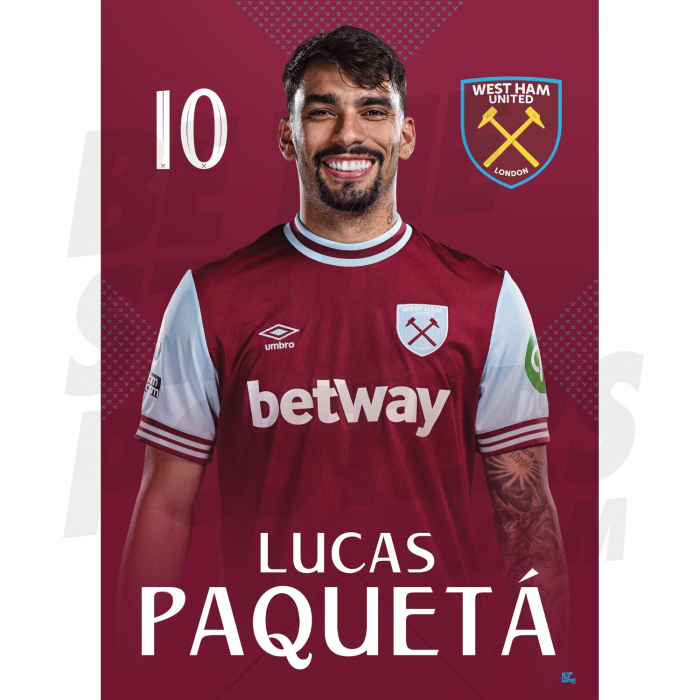 West Ham United FC Paqueta 24/25 Headshot Poster