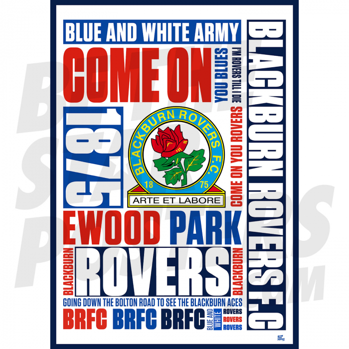 Blackburn Rovers FC Word Poster