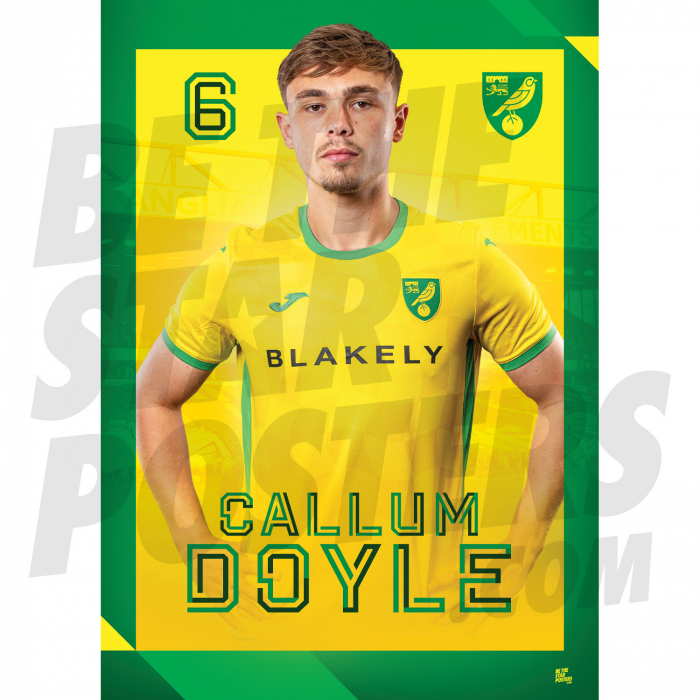Norwich City FC Doyle 24/25 Headshot Poster