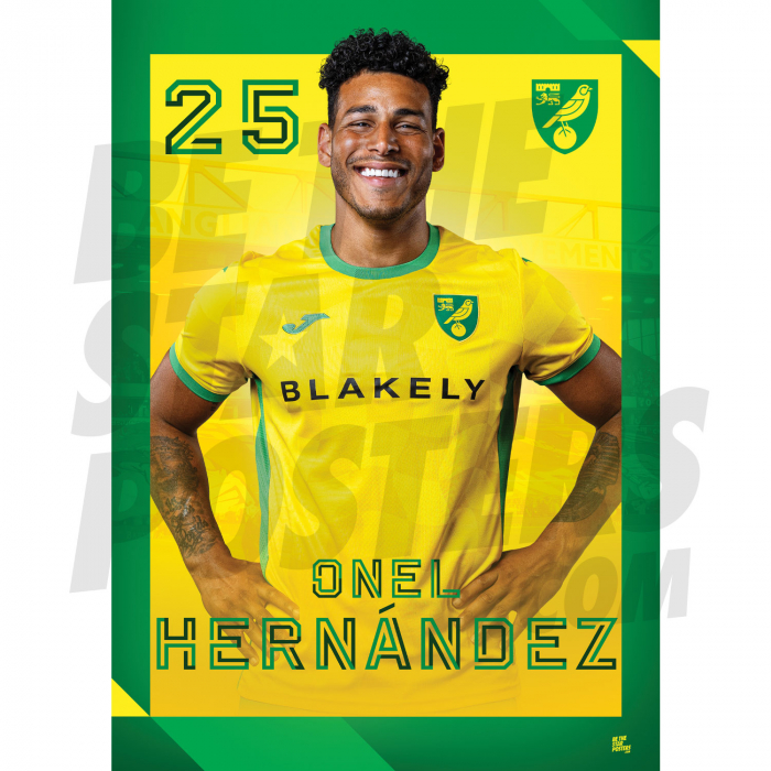 Norwich City FC Hernandez 24/25 Headshot Poster