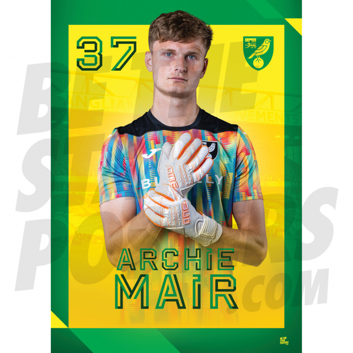 Norwich City FC Mair 24/25 Headshot Poster