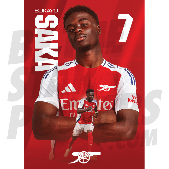 Arsenal FC Saka 24/25 Action Poster