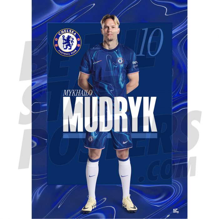 Chelsea FC Mudryk 24/25 Headshot Poster