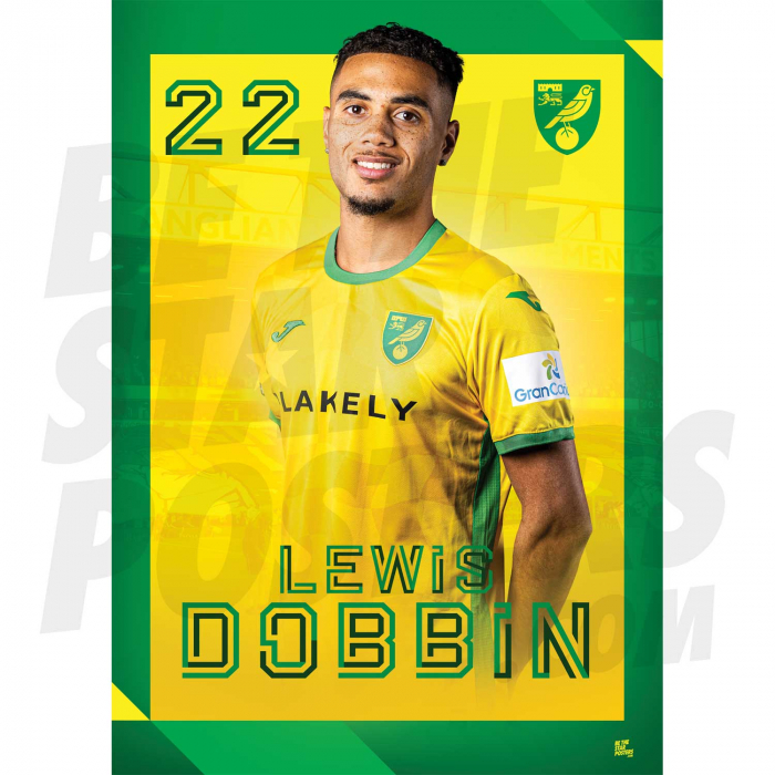 Norwich City FC Dobbin 24/25 Headshot Poster
