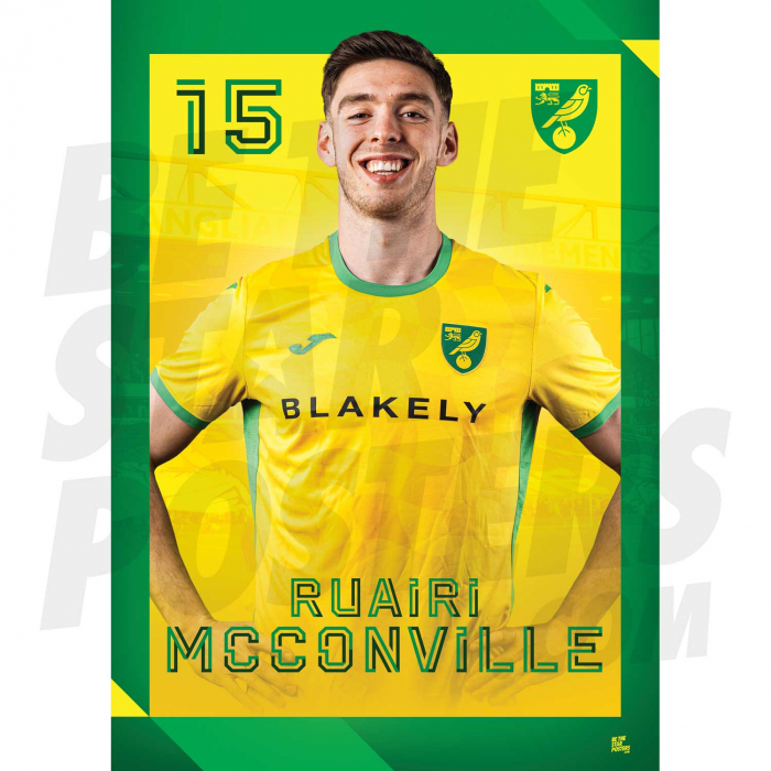 Norwich City FC McConville 24/25 Headshot Poster