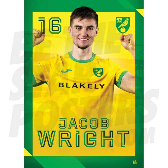 Norwich City FC Wright 24/25 Headshot Poster