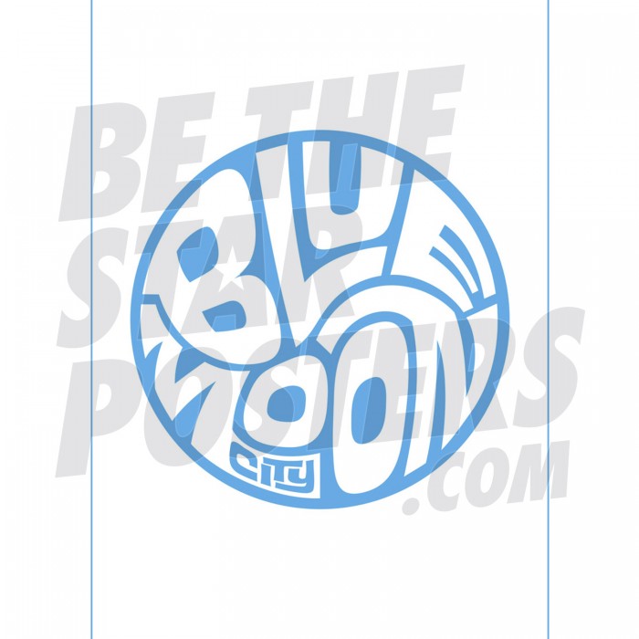 Blue Moon Man City FC Poster A3