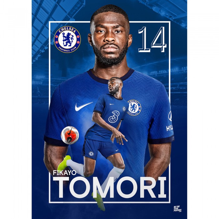 Fikayo Tomori Chelsea FC Headshot Poster 20/21 A3